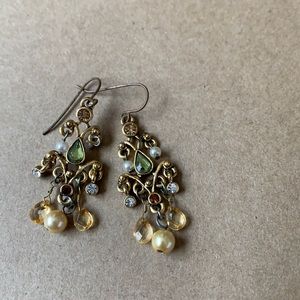 Gold tone chandelier earrings